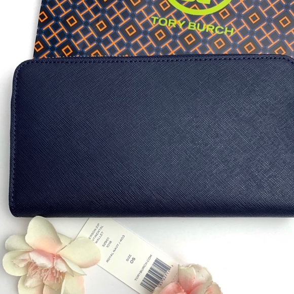 ⚡️Royal Navy Tory Burch Emerson Zip Wallet - Picture 6 of 6